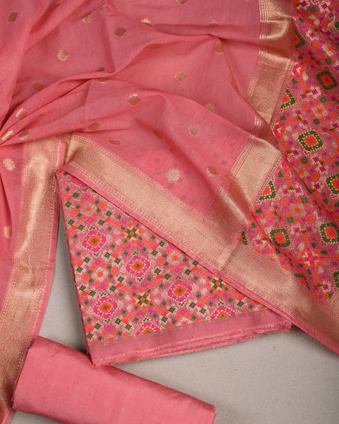 Rouge Pink Semi Stitched Suit