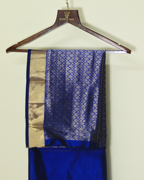 Blue Colour Semi-Silk Kanjivaram Saree for Weddings