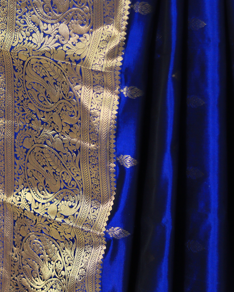 Blue Colour Semi-Silk Kanjivaram Saree for Weddings