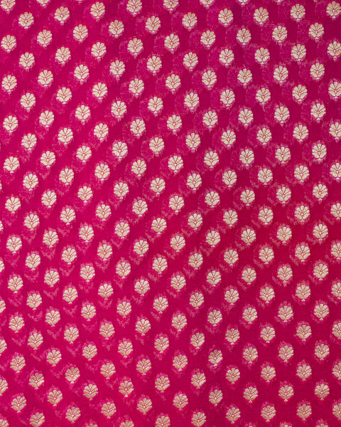 Radiant Rani Pink Khaddi Georgette Saree: A Blend of Tradition and Elegance