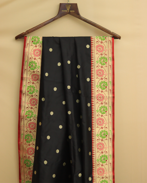 Classic Black Banarasi Saree with Designer Border