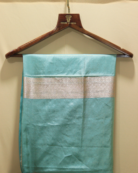 Sea Green Banarasi Uppada Saree with Zari Detailing