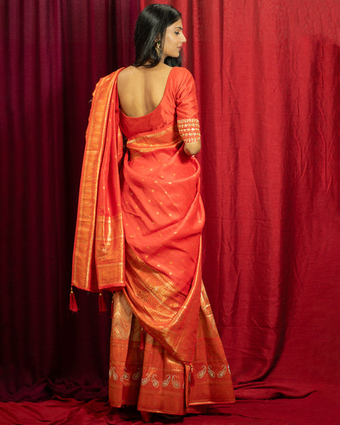 Tomato-Colour-Red-Lehenga