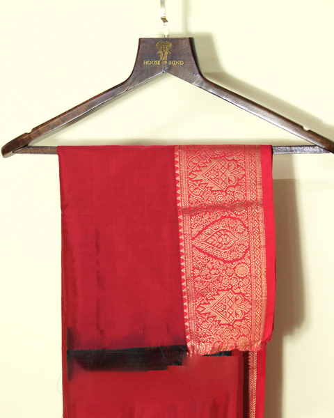 Torquiose and Red Colour Semi-Silk Kanjivaram Saree with Zari Border