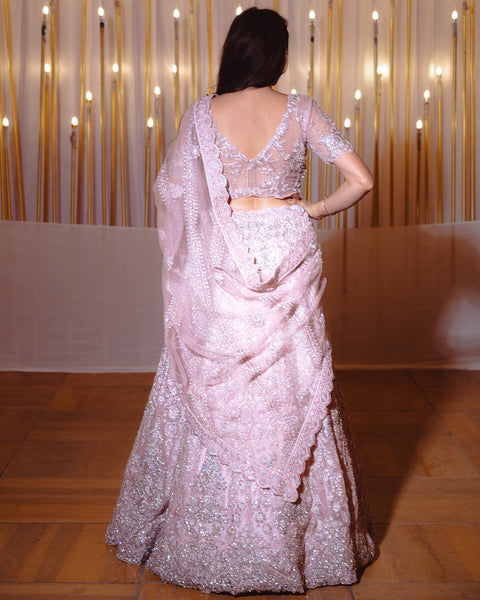 Baby Pink Designer Lehenga - The Vivaah Edit Reception special