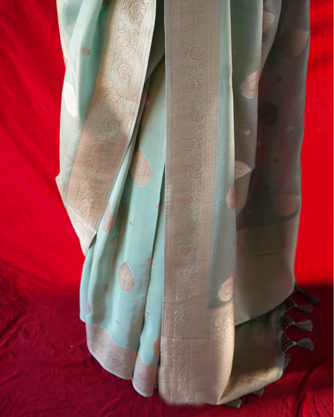 Green Tissue Banarasi Saree – A Timeless Elegance