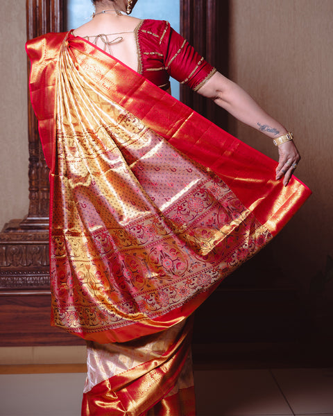 Red Tissue Saree - The Vivaah Edit reception special