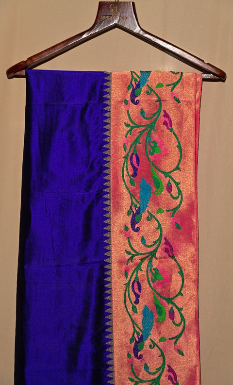 Royal Purple & Pink 9 Yards Paithani Saree in Pure Silk