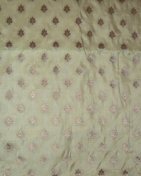 White Banarasi Pure Silk Saree Shalu with Light Golden Zari Work