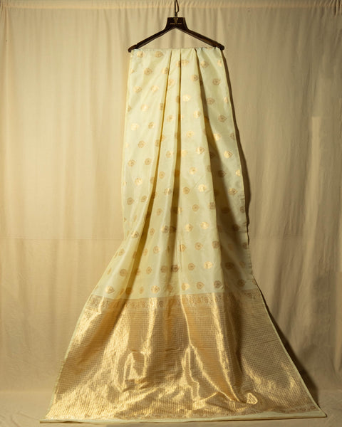 Off-White Banarasi Pure Silk Saree