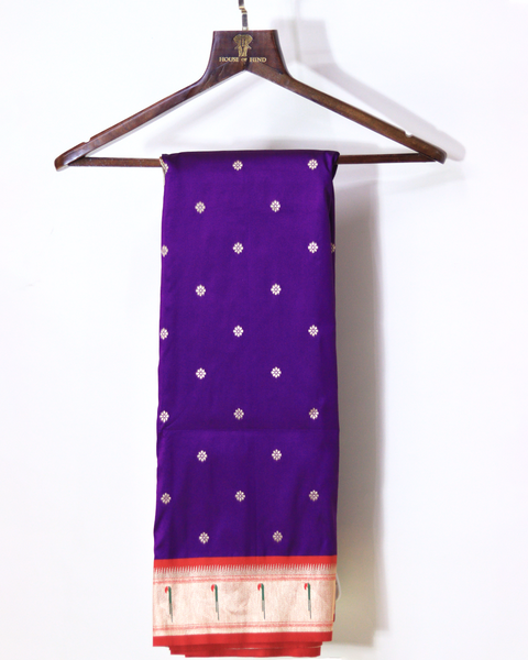 Purple Colour Semi- Silk Paithani Saree for Festive Elegance