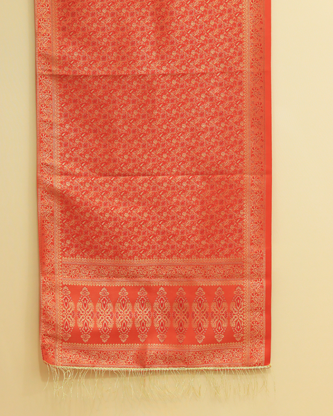 Tomato Red Brocade Shela,