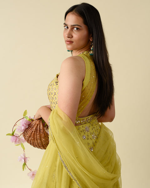 Yellow Party Wear light Lehenga