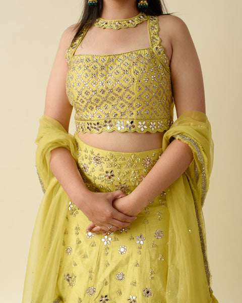 Yellow Party Wear light Lehenga