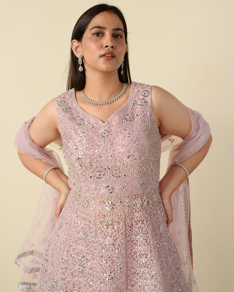 Baby Pink Sharara Style Suit