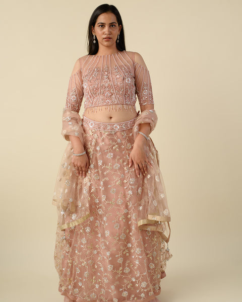 Classic Peach Designer light Lehenga