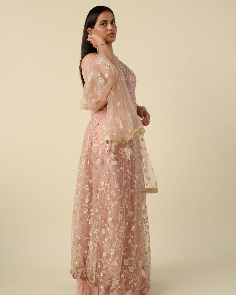 Classic Peach Designer light Lehenga