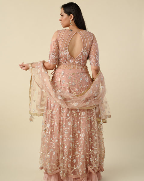 Classic Peach Designer light Lehenga