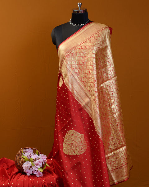 Contrast Sky Blue and Pink Shalu Banarasi Pure Silk Saree