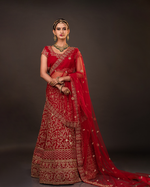 The Scarlet Red Bridal Lehenga
